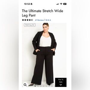 Eloquii Black and White Wide Leg Pants